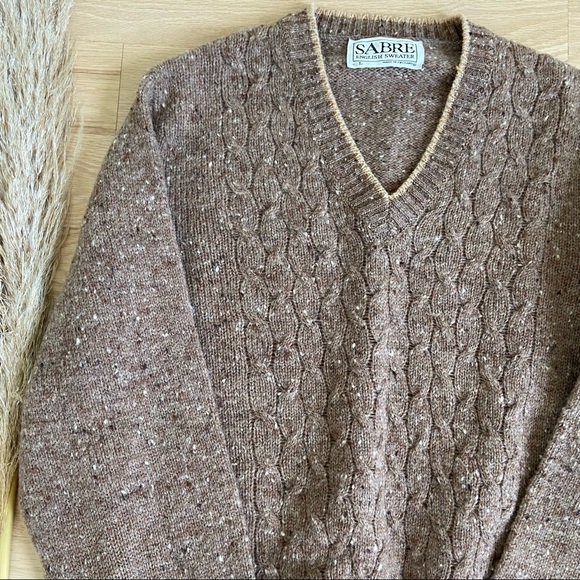 Vintage English Brown Wool Sweater - Picture 3 of 9